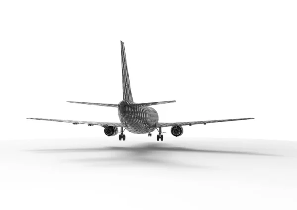Vechter Vliegtuig Witte Achtergrond — Stockfoto