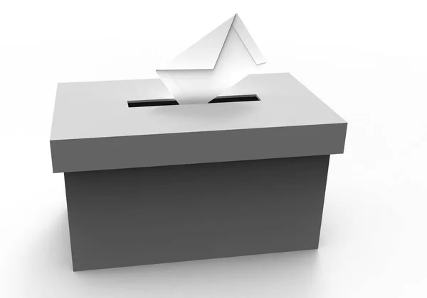 Коробка Голосування Білому Тлі — стокове фото