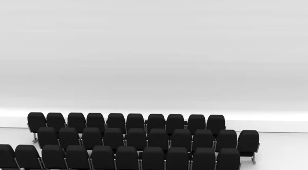 Black Chairs Movie Theater — Stock Photo, Image