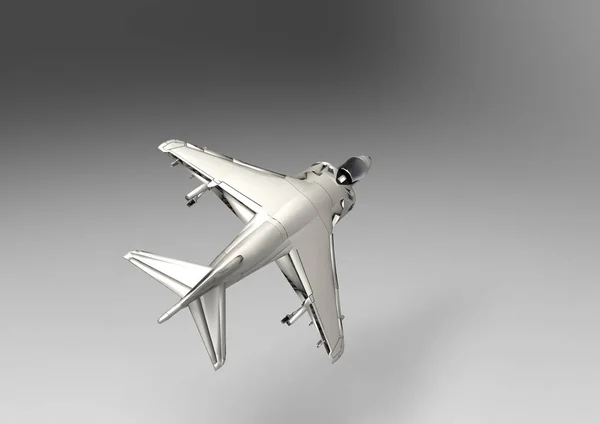 Літаючий Літак Ізольований Білому Тлі — стокове фото