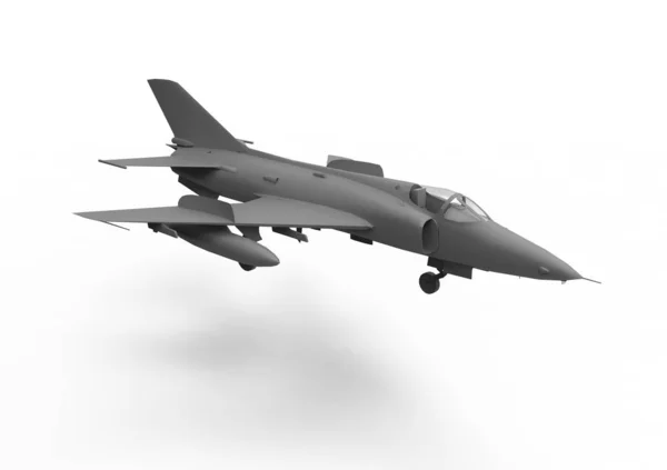 飞行战斗机飞机在白色背景 — 图库照片