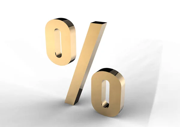 Símbolo Percentual Fundo Branco — Fotografia de Stock