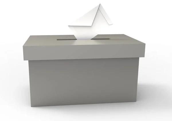 Wahlurne Auf Weißem Hintergrund — Stockfoto