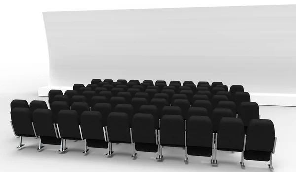 Black Chairs Movie Theater — Stock Photo, Image