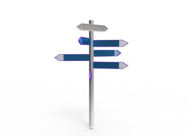 yön işareti üzerinde izole beyaz arka plan