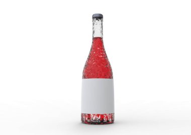Beyaz arka planda izole edilmiş şarap şişesi