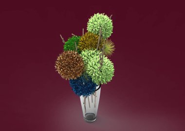 vazo ve top çiçekler