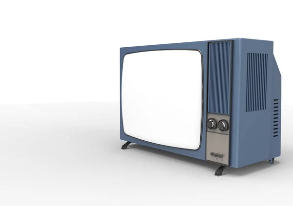 复古老便携式电视从80年代前梯度黄色背景 — 图库照片