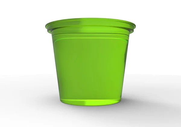 彩色塑料酸奶容器 — 图库照片