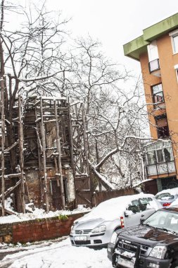 arka plan açık havada kar izole