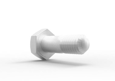 cıvata ve somun beyaz arka plan ile