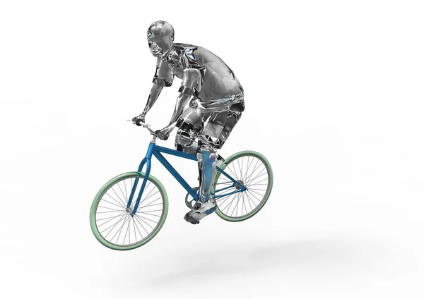 man on bike 3d isolate background