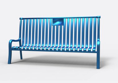 Beyaz arkaplanda park bankı izole