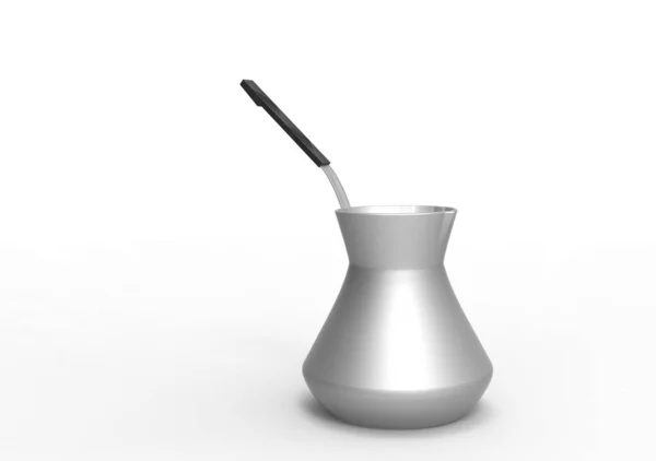 咖啡壶3D 隔离背景 — 图库照片