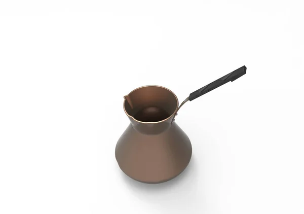 咖啡壶3D 隔离背景 — 图库照片