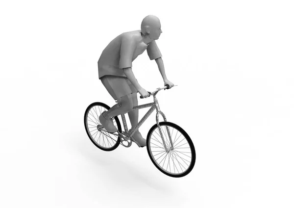 Man Bike Isolate Background — Stock Photo, Image