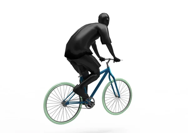 Man Bike Isolate Background — Stock Photo, Image