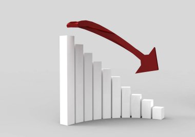 şehrin yukarısındaki çubuk grafik üzerinde yükselen bir ok