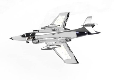 Beyaz üzerinde uçan avcı uçağı