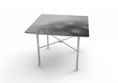 Tahta masa beyaz arkaplanda izole edildi