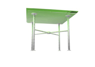 Tahta masa beyaz arkaplanda izole edildi