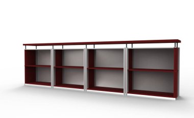 Beyaz arka plan üzerinde bar raflar