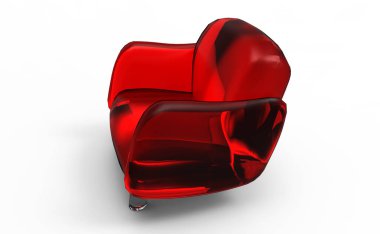 kırmızı deri koltuk üzerinde beyaz izole.