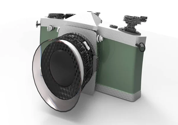 Une Caméra Isolée Sur Fond Blanc — Photo