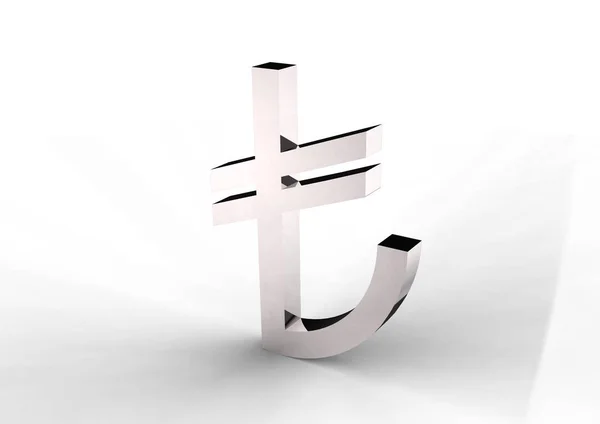 Символ Турецких Денег Белом Фоне — стоковое фото