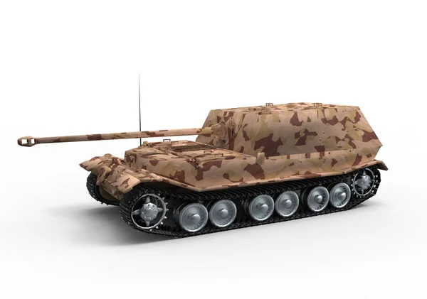 战斗坦克3D 隔离背景 — 图库照片