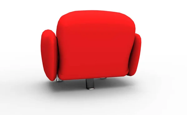 Rood Lederen Fauteuil Geïsoleerd Wit — Stockfoto