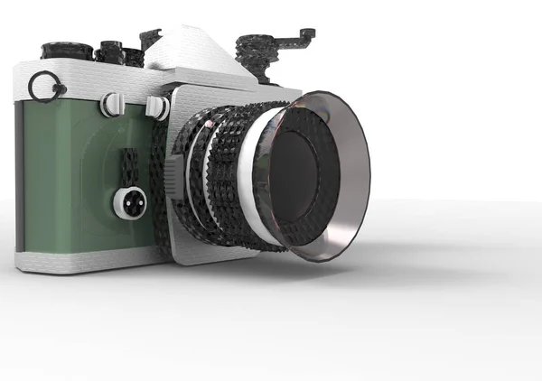 Jednej Kamery Białym Tle — Zdjęcie stockowe