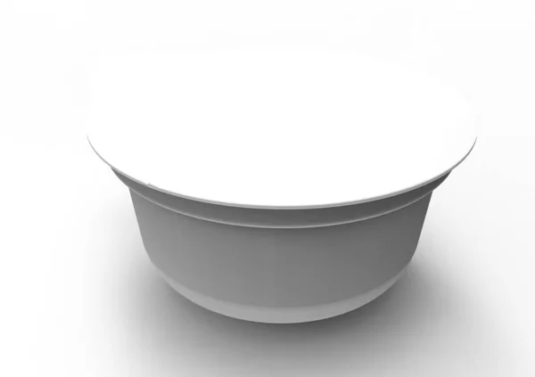 Contenitore Yogurt Plastica Isolato Sfondo Bianco — Foto Stock