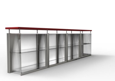Beyaz arka plan üzerinde bar raflar