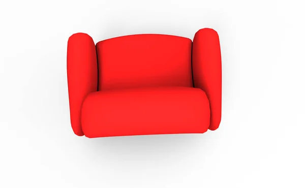 Червоне Шкіряне Крісло Ізольоване Білому — стокове фото