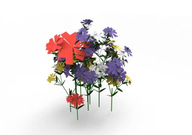 vazo çiçekleri 3d ayrı tut moduyla arka plan