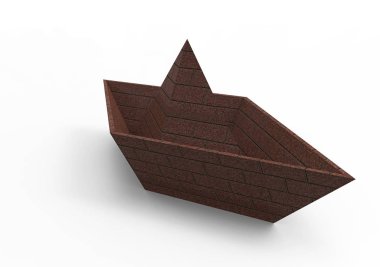 kağıt gemi 3d ayrı tut moduyla arka plan