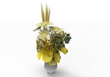 vazo çiçekleri 3d ayrı tut moduyla arka plan