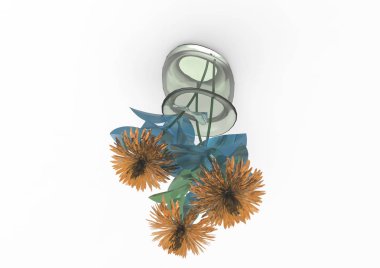 vazo çiçekleri 3d ayrı tut moduyla arka plan