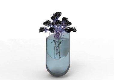 vazo çiçekleri 3d ayrı tut moduyla arka plan