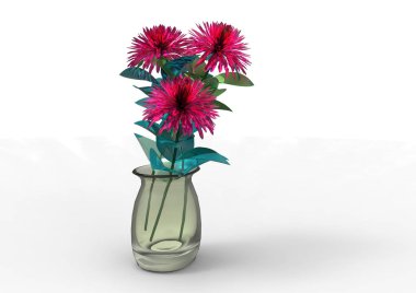 vazo çiçekleri 3d ayrı tut moduyla arka plan