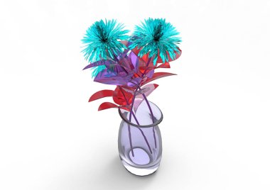 vazo çiçekleri 3d ayrı tut moduyla arka plan