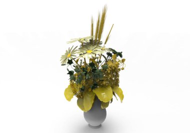 vazo çiçekleri 3d ayrı tut moduyla arka plan