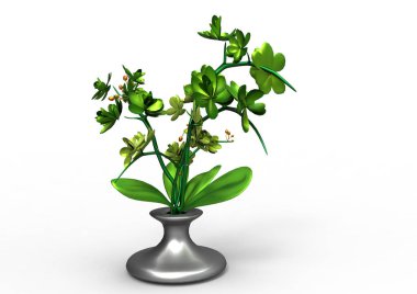 vazo çiçekleri 3d ayrı tut moduyla arka plan