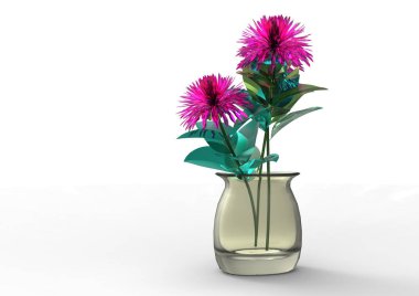 vazo çiçekleri 3d ayrı tut moduyla arka plan