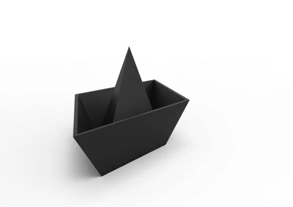 纸船3D 隔离背景 — 图库照片