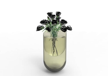 vazo çiçekleri 3d ayrı tut moduyla arka plan