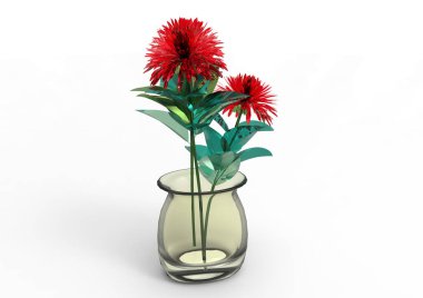 vazo çiçekleri 3d ayrı tut moduyla arka plan