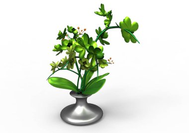 vazo çiçekleri 3d ayrı tut moduyla arka plan