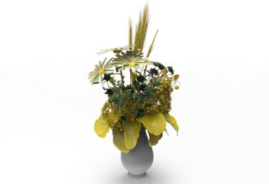 vazo çiçekleri 3d ayrı tut moduyla arka plan